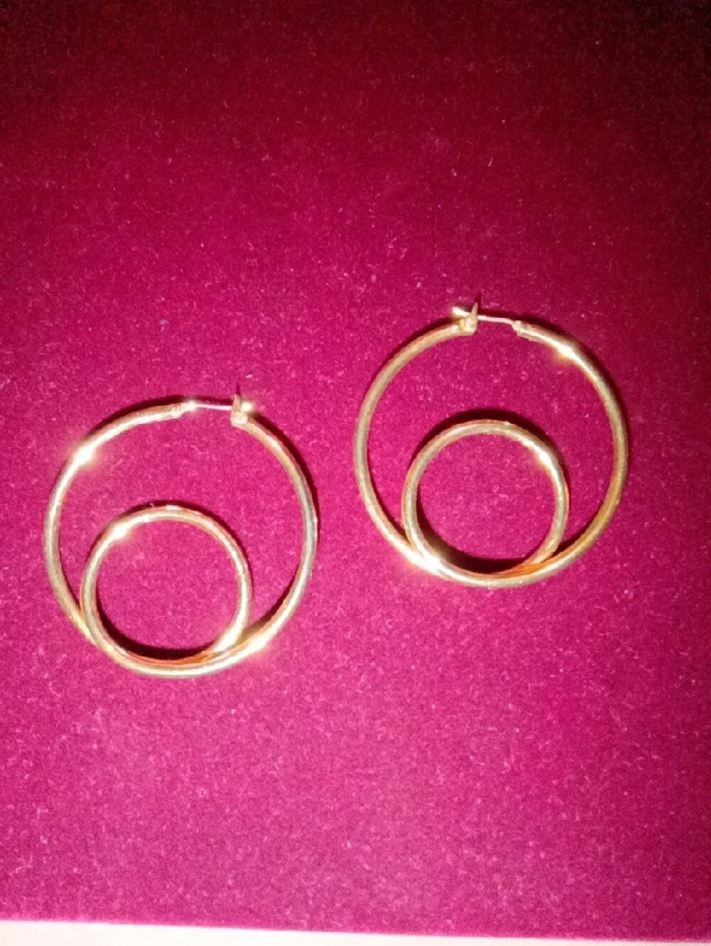 Gold Double-Hoop Circle Earrings - Women Jewelry